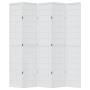 Biombo separador de 5 paneles madera maciza Paulownia blanco