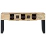 Mesa de centro estilo cassette madera maciza mango 100x52x45 cm
