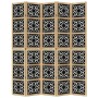 Biombo separador 5 paneles madera maciza Paulownia marrón negro en Divisores de ambientes | Comprar online en Foro24
