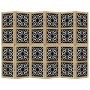 Biombo separador 6 paneles madera maciza Paulownia marrón negro