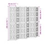 Biombo separador 6 paneles madera maciza Paulownia marrón negro