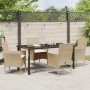 Conjunto de Comedor de Jardín con cojín 5 pcs Beige Poliratán