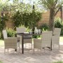 Conjunto de Comedor de Jardín 5 pcs Gris claro Poliratán