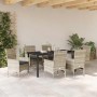 Conjunto de Comedor de Jardín 7 pcs Gris claro Poliratán