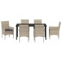 Conjunto de Comedor de Jardín 7 pcs Gris claro Poliratán