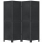 Biombo separador de 4 paneles madera maciza Paulownia negro en Divisores de ambientes | Comprar online en Foro24