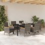 Conjunto de Comedor de Jardín con cojín 7 pcs Gris Poliratán