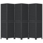 Biombo separador de 6 paneles madera maciza Paulownia negro en Divisores de ambientes | Comprar online en Foro24