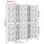 Biombo separador de 5 paneles madera maciza paulownia marrón