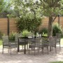Conjunto de Comedor de Jardín con cojín 7 pcs Gris Poliratán