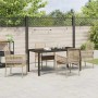 Conjunto de Comedor de Jardín con cojín 5 pcs Beige Poliratán