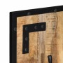 Perchero madera maciza de mango rugosa 35x8x110 cm