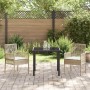 Conjunto de Comedor de Jardín con cojín 3 pcs Beige Poliratán