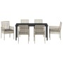 Conjunto de Comedor de Jardín 7 pcs Gris Claro Poliratán