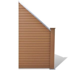 Panel de valla WPC marrón 105x(105-185) cm