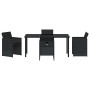 Conjunto de Comedor de Jardín con cojín 5 pcs Negro Poliratán