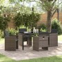 Conjunto de Comedor de Jardín con cojín 5 pcs Gris Poliratán