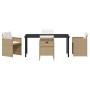 Conjunto de Comedor de Jardín con cojín 5 pcs Beige Poliratán
