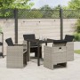 Conjunto de Comedor de Jardín 5 pcs Gris claro Poliratán