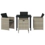 Conjunto de Comedor de Jardín 5 pcs Gris claro Poliratán