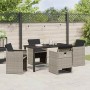 Conjunto de Comedor de Jardín 5 pcs Gris claro Poliratán