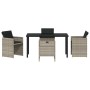 Conjunto de Comedor de Jardín 5 pcs Gris claro Poliratán