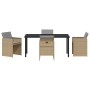 Conjunto de Comedor de Jardín con cojín 5 pcs Beige Poliratán