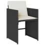 Conjunto de Comedor de Jardín con cojín 5 pcs Negro Poliratán