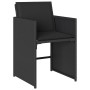 Conjunto de Comedor de Jardín con cojín 5 pcs Negro Poliratán