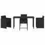 Conjunto de Comedor de Jardín con cojín 5 pcs Negro Poliratán