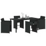 Conjunto de Comedor de Jardín con cojín 5 pcs Negro Poliratán