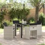Conjunto de Comedor de Jardín 5 pcs Gris claro Poliratán