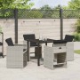 Conjunto de Comedor de Jardín 5 pcs Gris claro Poliratán