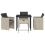 Conjunto de Comedor de Jardín 5 pcs Gris claro Poliratán