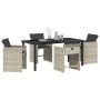 Conjunto de Comedor de Jardín 5 pcs Gris claro Poliratán