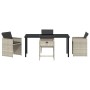 Conjunto de Comedor de Jardín 5 pcs Gris claro Poliratán