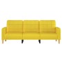 Sofá de 3 plazas de tela amarillo claro 180 cm