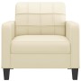 Sillón cuero sintético crema 60 cm