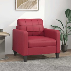 Sillón cuero sintético rojo tinto 60 cm Sillón cuero sintético rojo tinto 60 cm