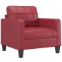 Sillón cuero sintético rojo tinto 60 cm