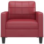 Sillón cuero sintético rojo tinto 60 cm