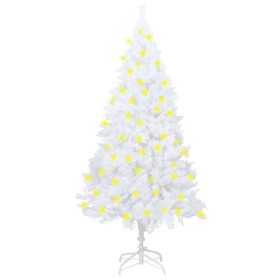 Árbol Navidad artificial con LED y ramas gruesas blanco 180 cm