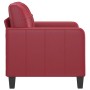 Sillón cuero sintético rojo tinto 60 cm
