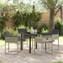 Conjunto de Comedor de Jardín 5 pcs Gris claro Poliratán