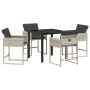 Conjunto de Comedor de Jardín 5 pcs Gris claro Poliratán