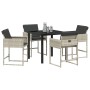Conjunto de Comedor de Jardín 5 pcs Gris claro Poliratán