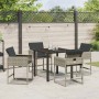 Conjunto de Comedor de Jardín 5 pcs Gris claro Poliratán