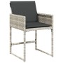 Conjunto de Comedor de Jardín 5 pcs Gris claro Poliratán