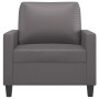 Sillón cuero sintético gris 60 cm