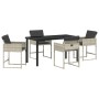 Conjunto de Comedor de Jardín 5 pcs Gris claro Poliratán